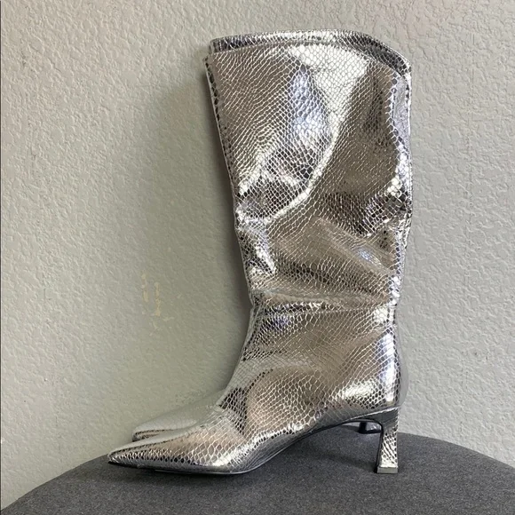 Steve Madden silver slouch boots - Picture 2 of 7